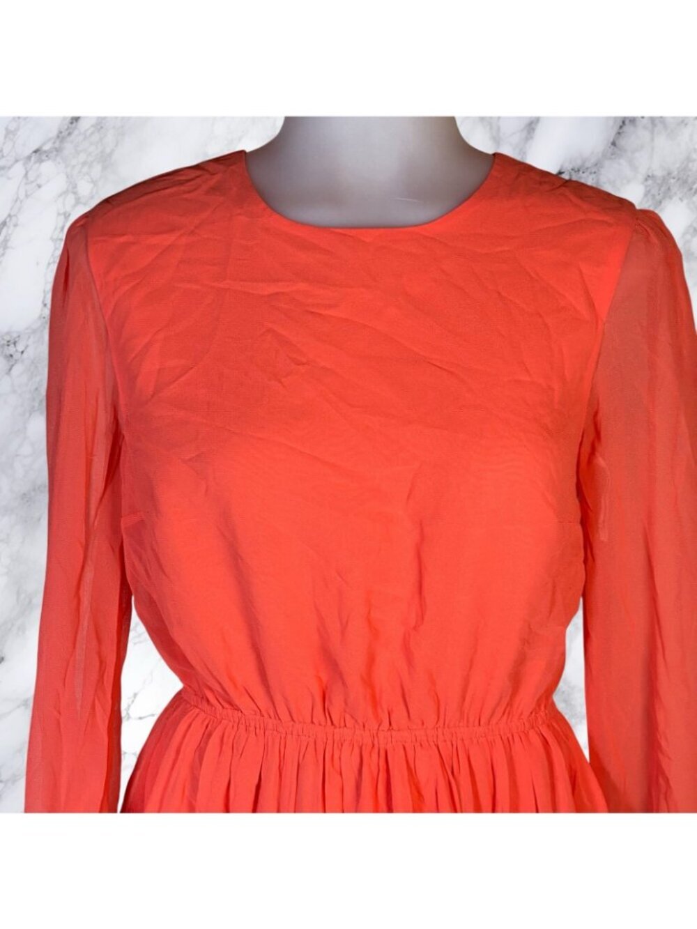 Lovers and Friends Allister Dress in Coral Red - Picture 6 of 10